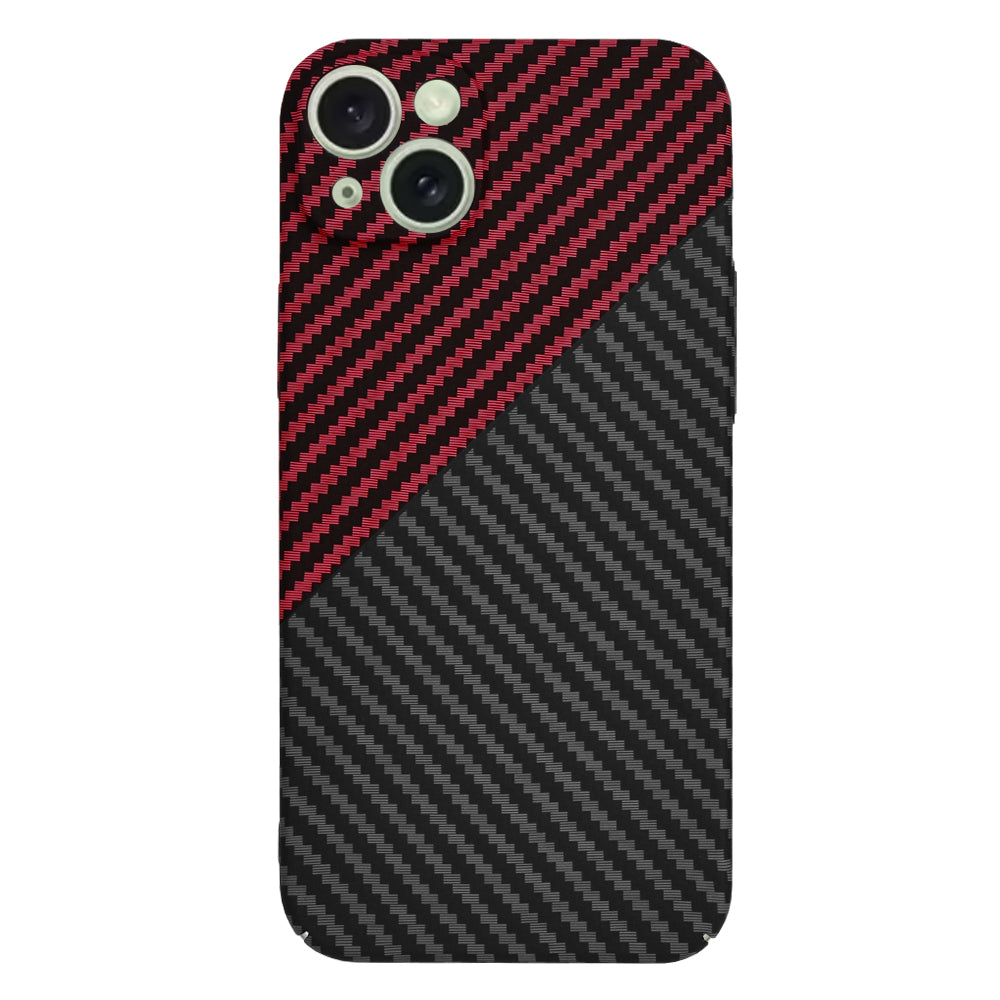 Cover til Apple iPhone 15 Plus, Techsuit, Carbonite FiberShell, Sort Rød