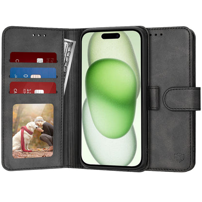 Cover til Apple iPhone 15 Plus, Techsuit, Diary Book, Sort
