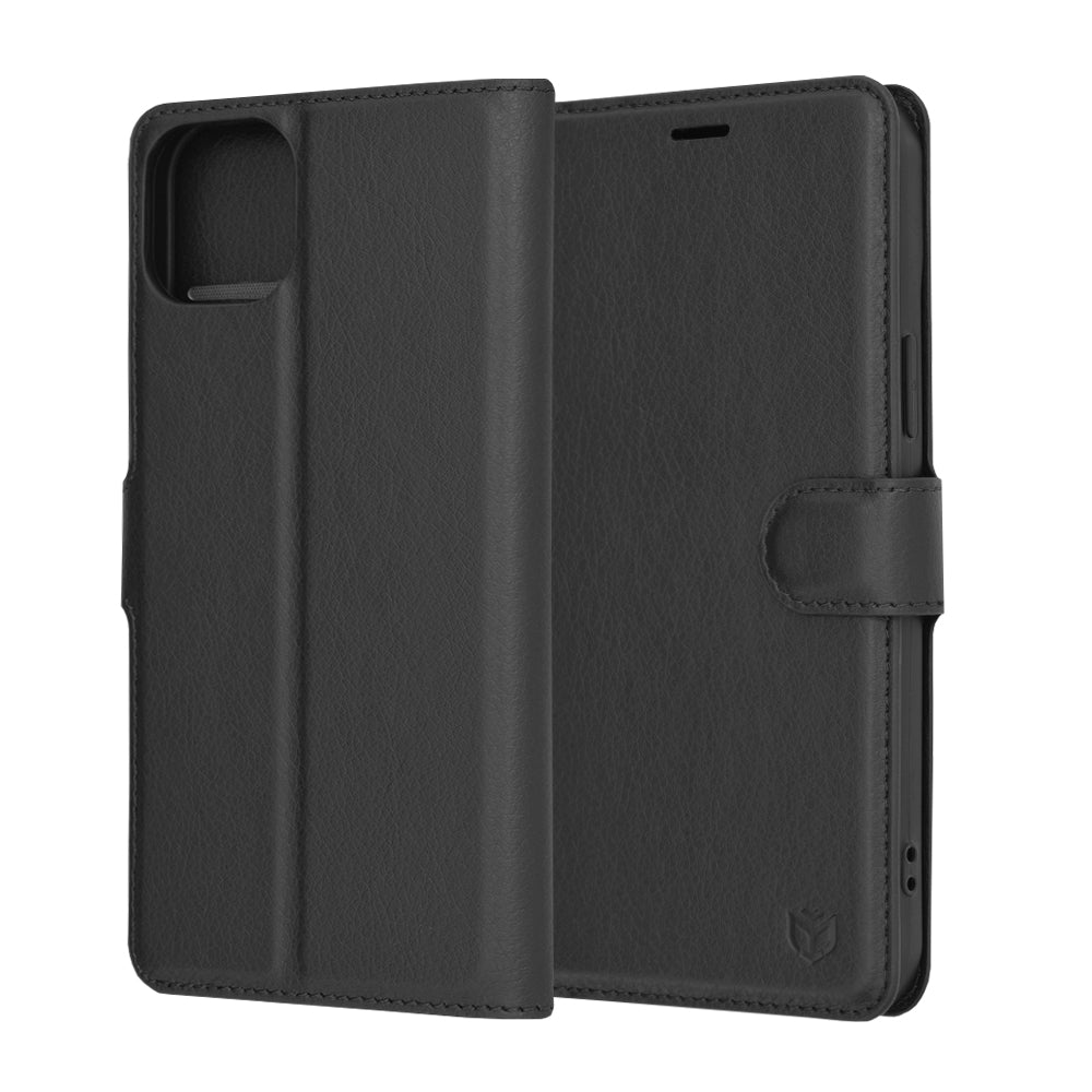 Cover til Apple iPhone 15 Plus, Techsuit, Leather Folio, Sort