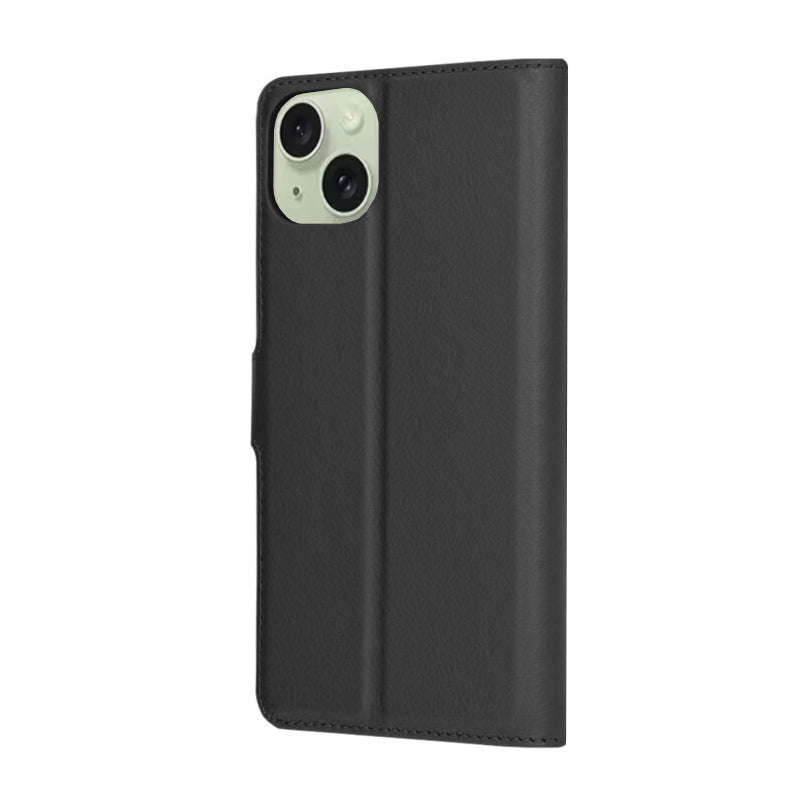 Cover til Apple iPhone 15 Plus, Techsuit, Leather Folio, Sort