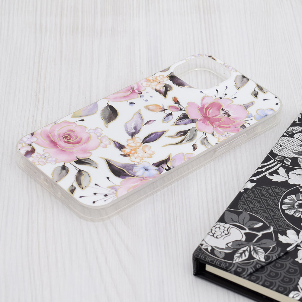 Cover til Apple iPhone 15 Plus, Techsuit, Marble, Hvid