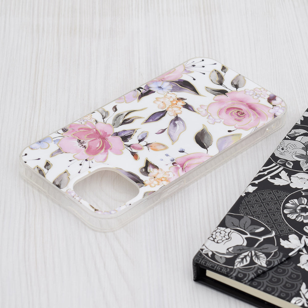 Cover til Apple iPhone 15 Plus, Techsuit, Marble, Hvid
