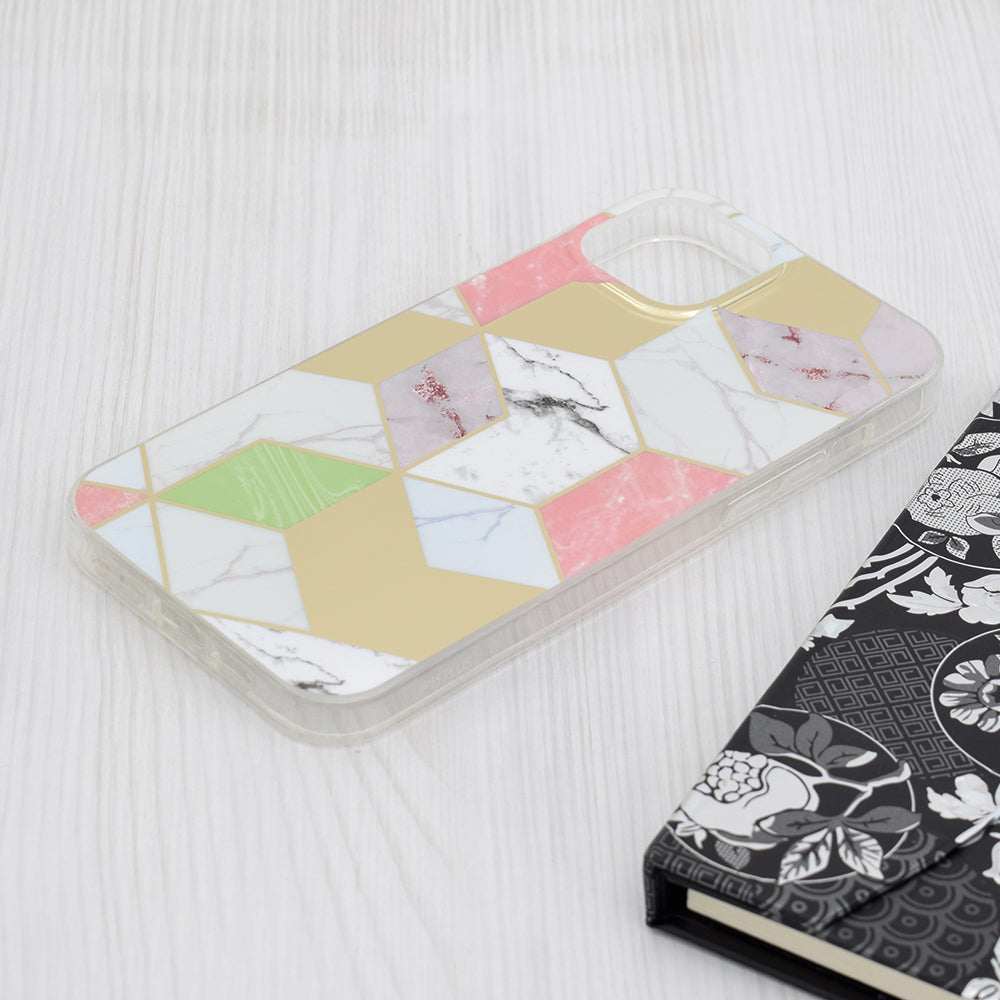 Cover til Apple iPhone 15 Plus, Techsuit, Marble, Lilla