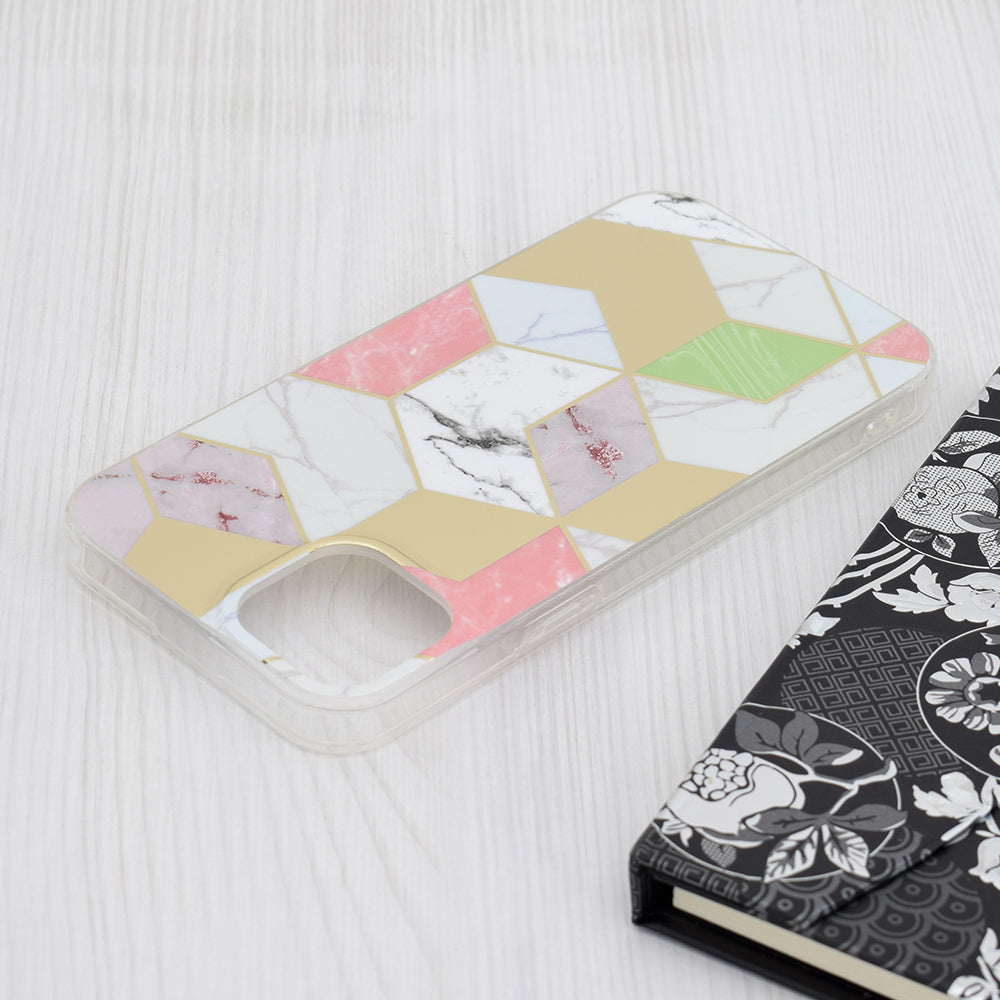 Cover til Apple iPhone 15 Plus, Techsuit, Marble, Lilla
