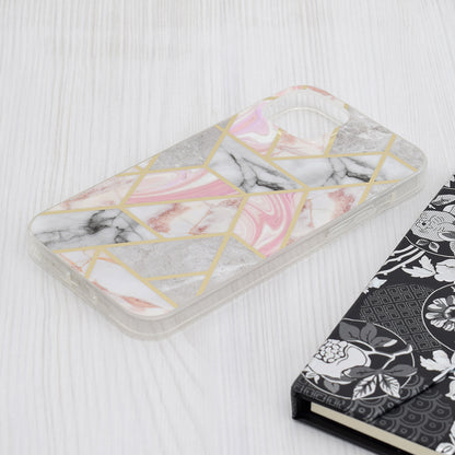 Cover til Apple iPhone 15 Plus, Techsuit, Marble, Pink