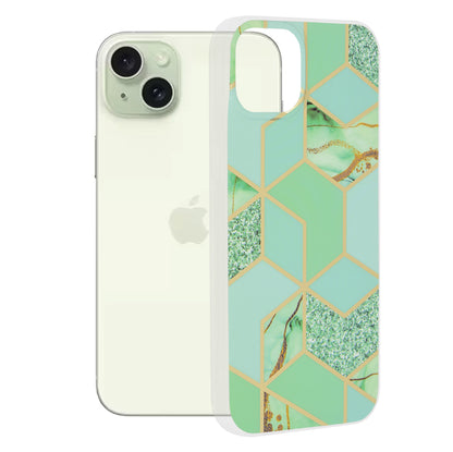 Cover til Apple iPhone 15 Plus, Techsuit, Marble, Grøn