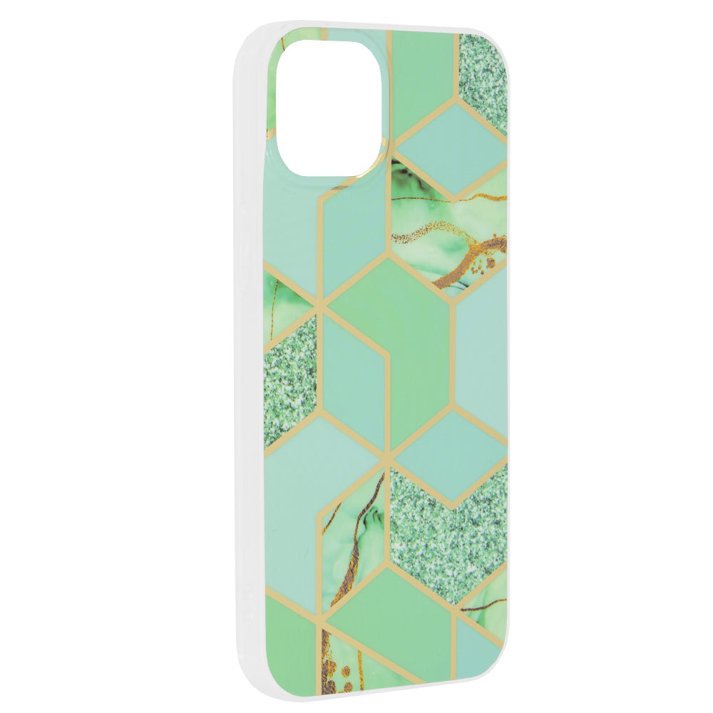 Cover til Apple iPhone 15 Plus, Techsuit, Marble, Grøn