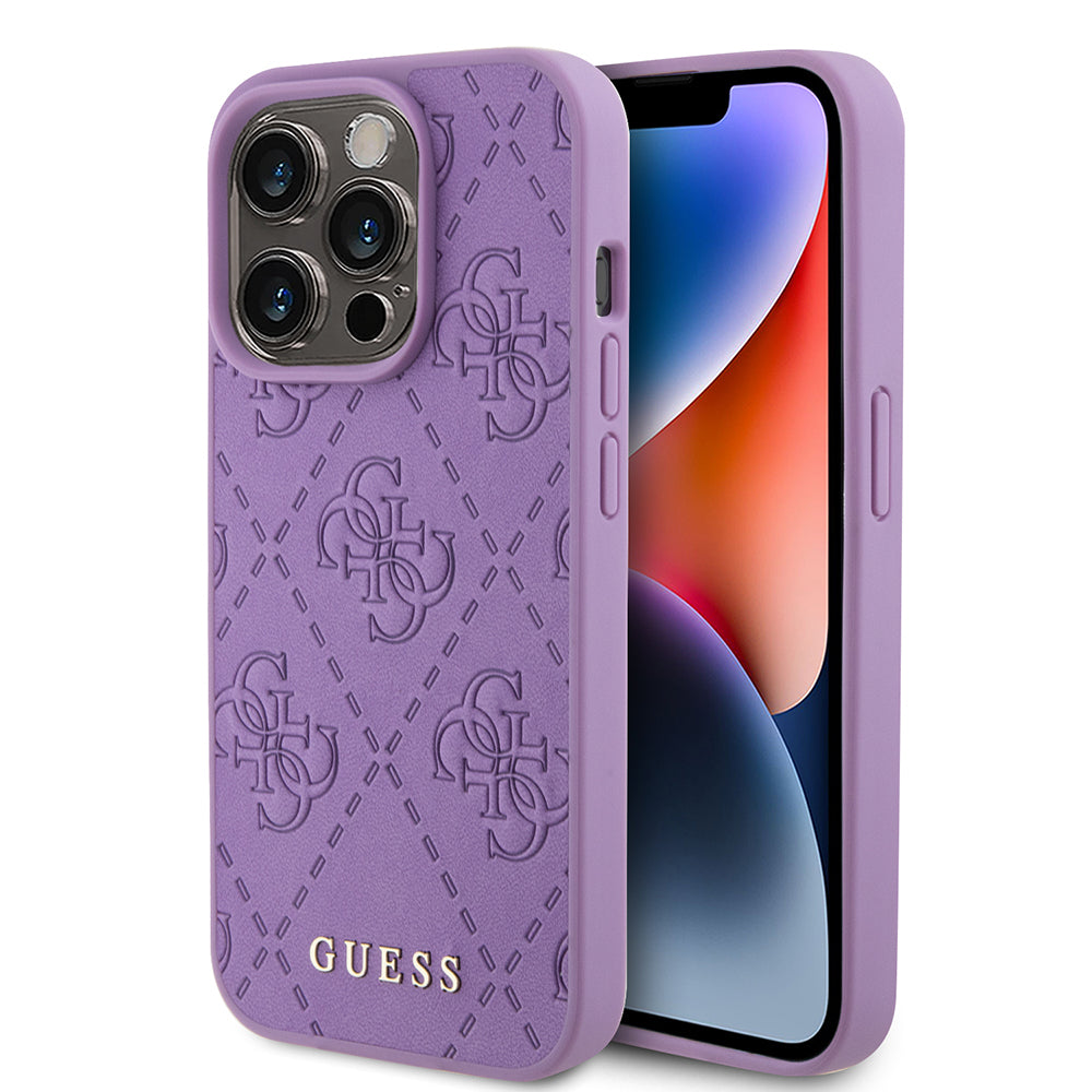 Etui til Apple iPhone 15 Pro, Guess, 4G Stamped, Lys Lilla