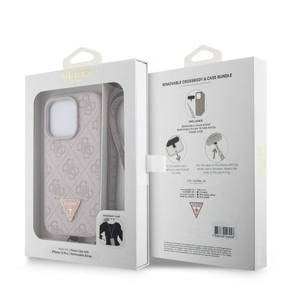 Etui til Apple iPhone 15 Pro, Guess, Crossbody 4G Metal Logo, Pink