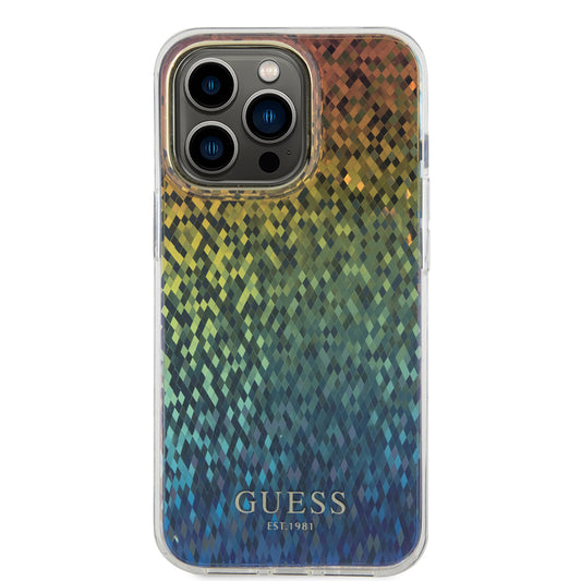 Etui til Apple iPhone 15 Pro, Guess, IML Faceted Mirror Disco Iridescent, Flerfarvet