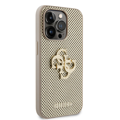 Etui til Apple iPhone 15 Pro, Guess, Perforated 4G, Gylden