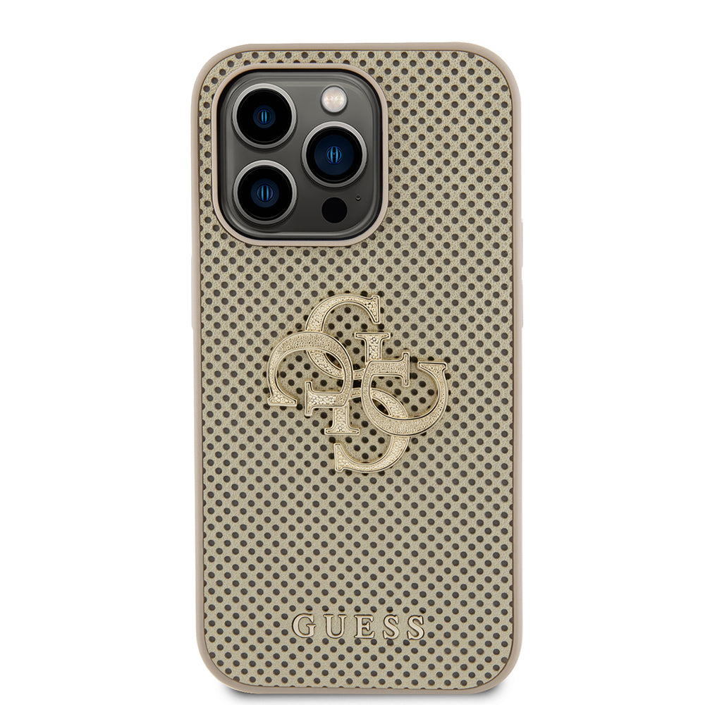 Etui til Apple iPhone 15 Pro, Guess, Perforated 4G, Gylden