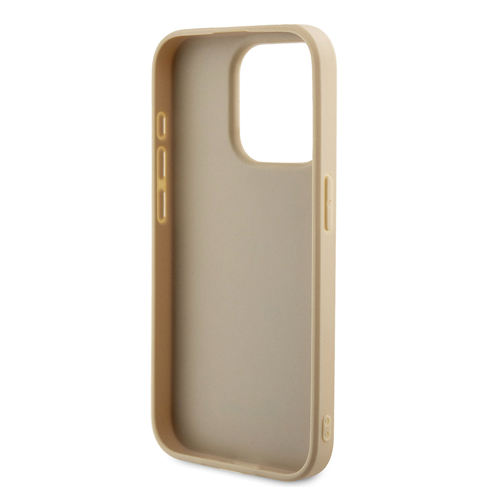 Etui til Apple iPhone 15 Pro, Guess, Saffiano Iridescent Script, Gylden