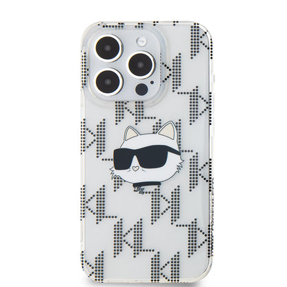 Cover til Apple iPhone 15 Pro, Karl Lagerfeld, IML Electroplated Choupette Head, Gennemsigtig