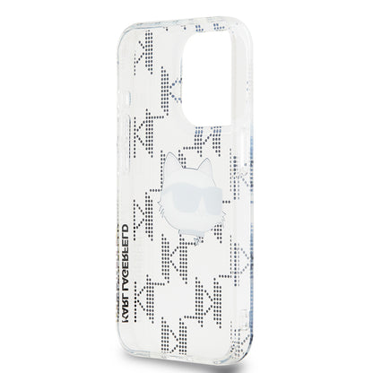 Cover til Apple iPhone 15 Pro, Karl Lagerfeld, IML Electroplated Choupette Head, Gennemsigtig