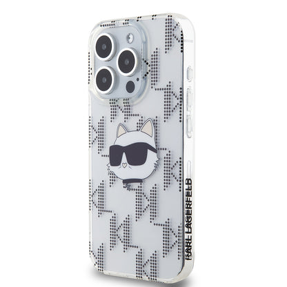 Cover til Apple iPhone 15 Pro, Karl Lagerfeld, IML Electroplated Choupette Head, Gennemsigtig