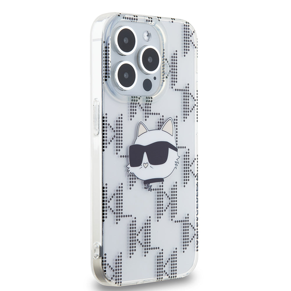 Cover til Apple iPhone 15 Pro, Karl Lagerfeld, IML Electroplated Choupette Head, Gennemsigtig