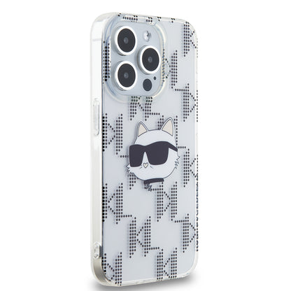 Cover til Apple iPhone 15 Pro, Karl Lagerfeld, IML Electroplated Choupette Head, Gennemsigtig