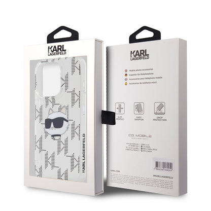 Cover til Apple iPhone 15 Pro, Karl Lagerfeld, IML Electroplated Choupette Head, Gennemsigtig