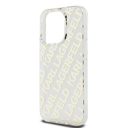 Etui til Apple iPhone 15 Pro, Karl Lagerfeld, IML Electroplated Repeated Logo, Gylden