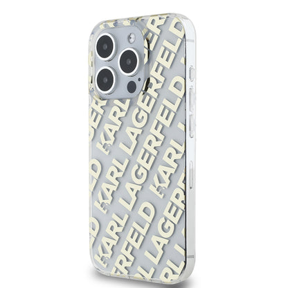 Etui til Apple iPhone 15 Pro, Karl Lagerfeld, IML Electroplated Repeated Logo, Gylden
