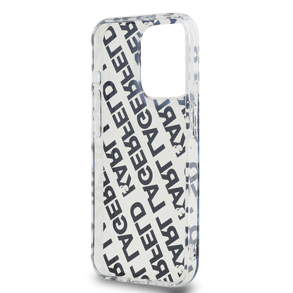 Etui til Apple iPhone 15 Pro, Karl Lagerfeld, IML Electroplated Repeated Logo, Gylden