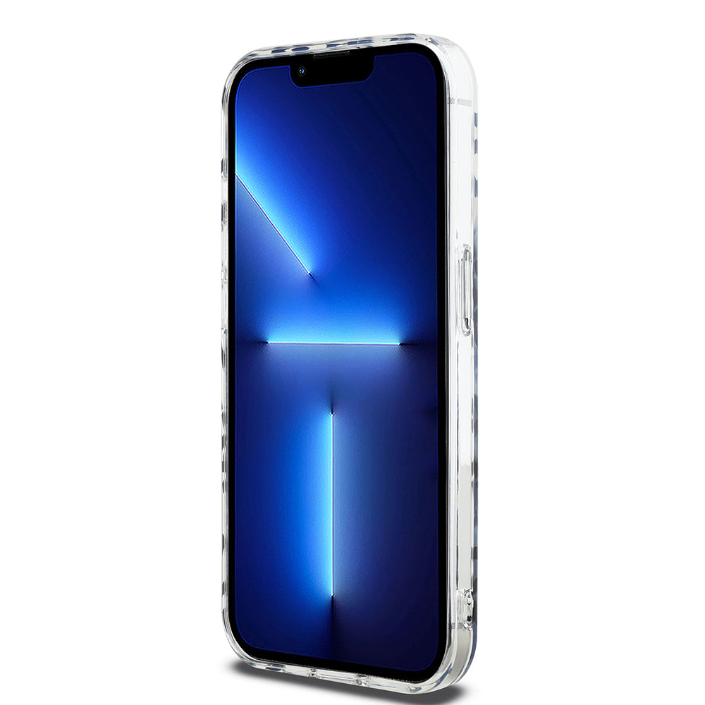 Etui til Apple iPhone 15 Pro, Karl Lagerfeld, IML Luxury Monogram KL Mønster med Strop, Sort