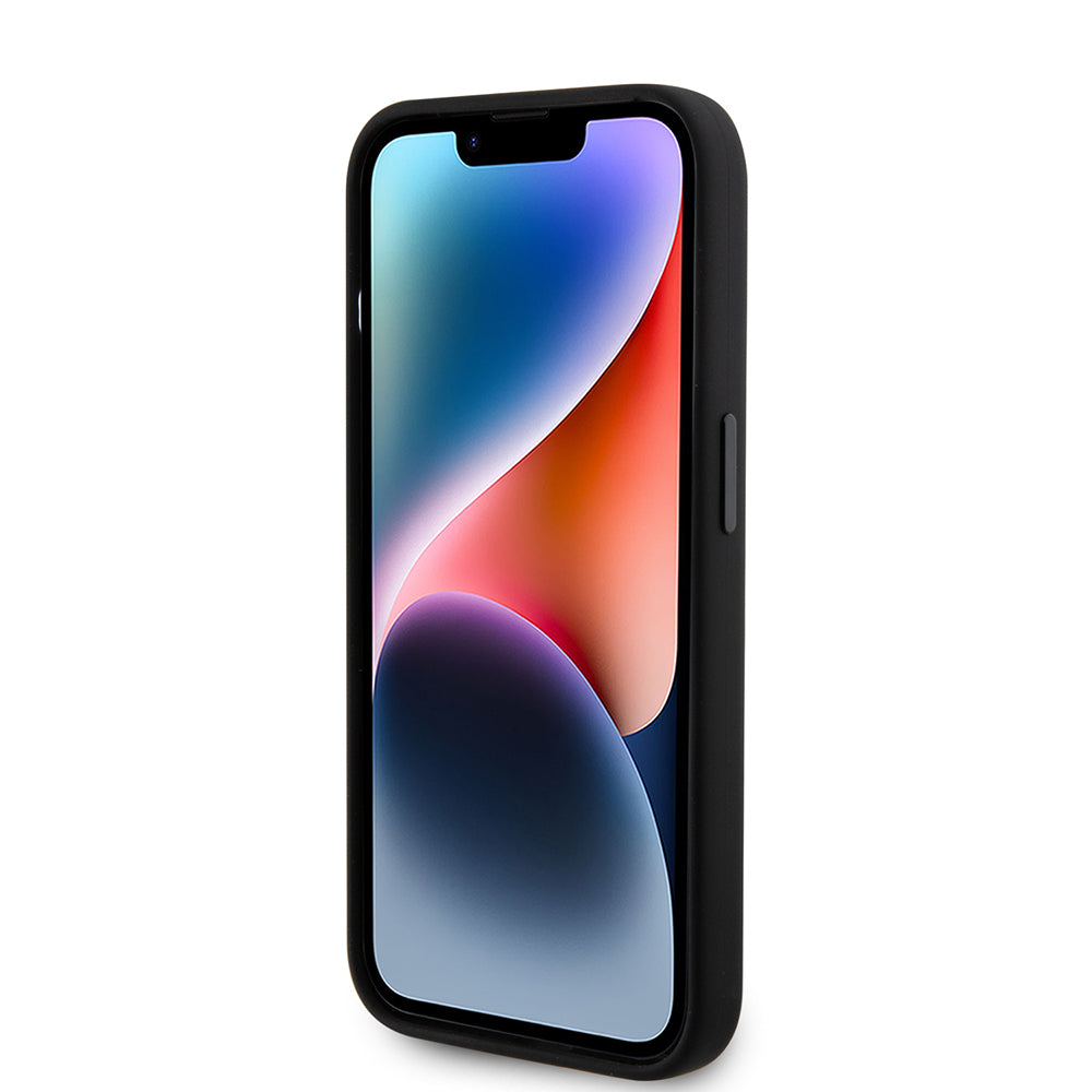 Etui til Apple iPhone 15 Pro, Karl Lagerfeld, Silicone Metal Ikonik, Sort