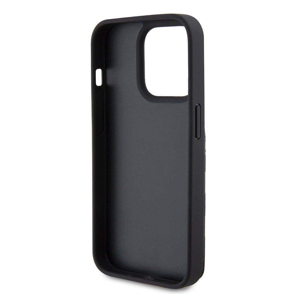 Etui til Apple iPhone 15 Pro, Karl Lagerfeld, Saffiano Cardslots and Stand Monogram Choupette, Sort