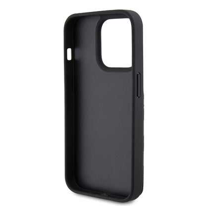 Etui til Apple iPhone 15 Pro, Karl Lagerfeld, Saffiano Cardslots and Stand Monogram Choupette, Sort