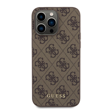 Etui til Apple iPhone 15 Pro Max, Guess, 4G Metal Gold Logo, Brun