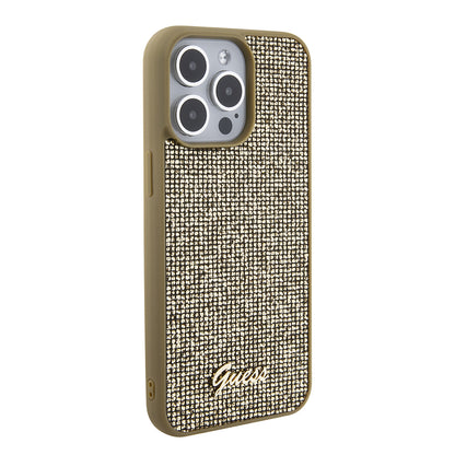 Etui til Apple iPhone 15 Pro Max, Guess, Disco Metal Script, Gylden