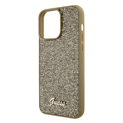 Etui til Apple iPhone 15 Pro Max, Guess, Disco Metal Script, Gylden