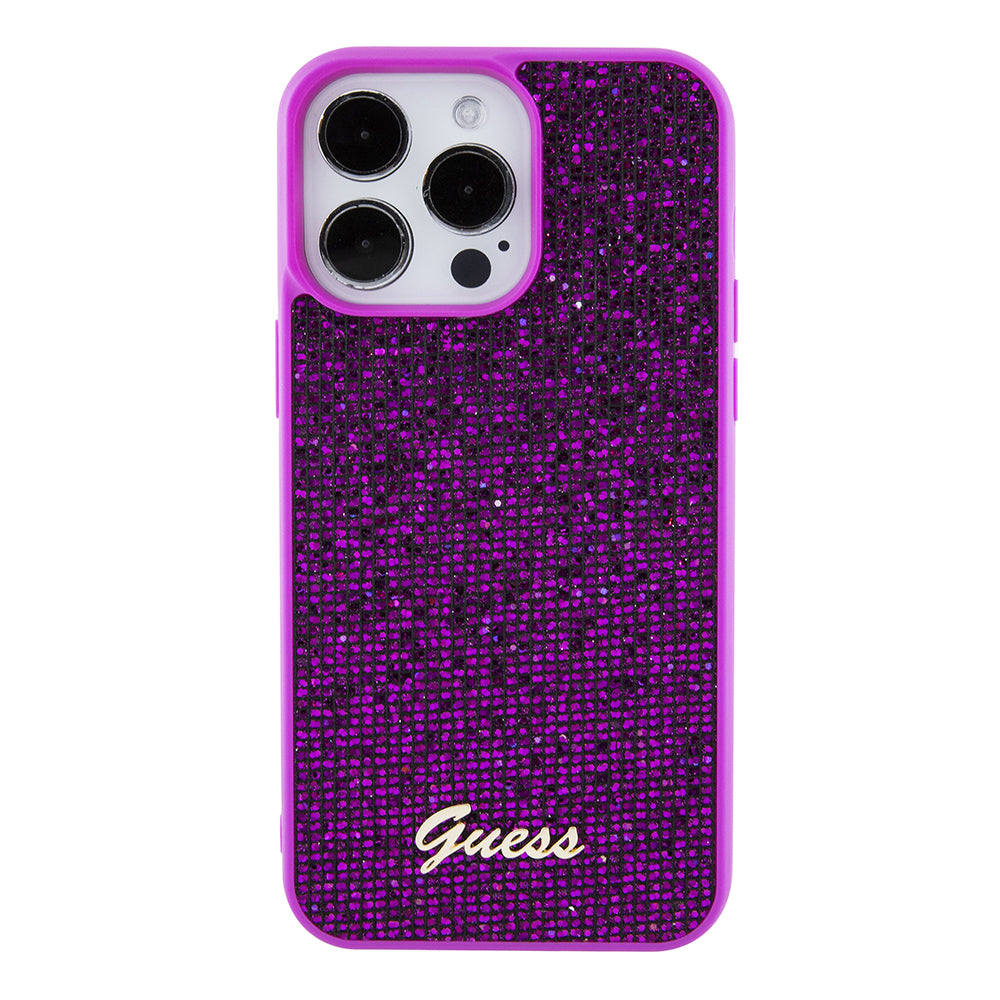 Etui til Apple iPhone 15 Pro Max, Guess, Disco Metal Script, Fuchsia