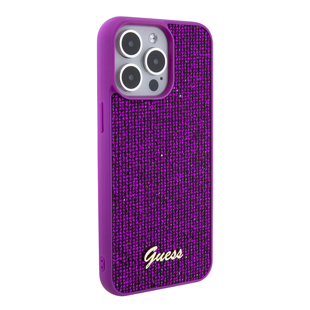 Etui til Apple iPhone 15 Pro Max, Guess, Disco Metal Script, Fuchsia