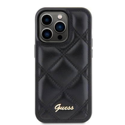 Etui til Apple iPhone 15 Pro Max, Guess, Quilted Metal Logo, Sort