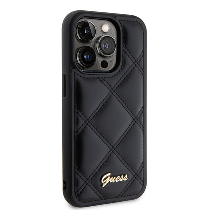Etui til Apple iPhone 15 Pro Max, Guess, Quilted Metal Logo, Sort