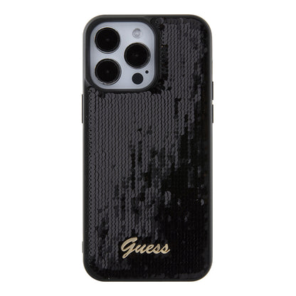 Etui til Apple iPhone 15 Pro Max, Guess, Sequin Script Logo, Sort GUHCP15XPSFDGSK