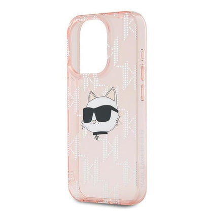 Etui til Apple iPhone 15 Pro Max, Karl Lagerfeld, IML Luxury Monogram Choupette's Head, Pink