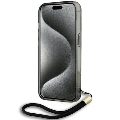 Etui til Apple iPhone 15 Pro Max, Karl Lagerfeld, IML Luxury Monogram KL Mønster med Strop, Sort