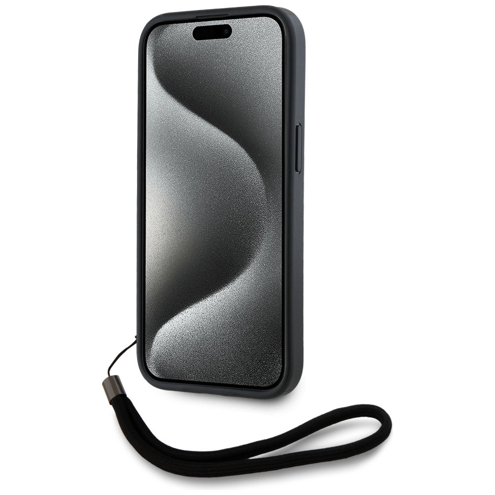 Etui til Apple iPhone 15 Pro Max, Karl Lagerfeld, Saffiano Athleisure Stripes med Strop, Rosie