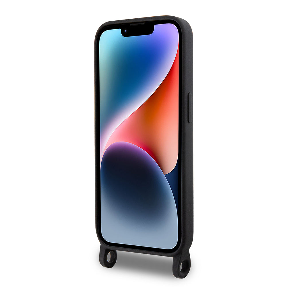 Etui til Apple iPhone 15 Pro Max, Karl Lagerfeld, Silicone Crossbody Ikonik Karl, Sort