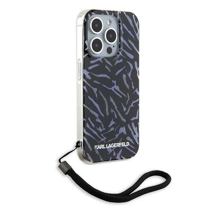 Etui til Apple iPhone 15 Pro Max, Karl Lagerfeld, Zebra with Cord Strap, Lilla