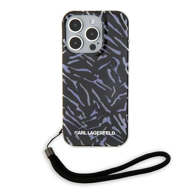 Etui til Apple iPhone 15 Pro Max, Karl Lagerfeld, Zebra with Cord Strap, Lilla