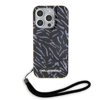 Etui til Apple iPhone 15 Pro Max, Karl Lagerfeld, Zebra with Cord Strap, Lilla
