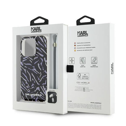 Etui til Apple iPhone 15 Pro Max, Karl Lagerfeld, Zebra with Cord Strap, Lilla