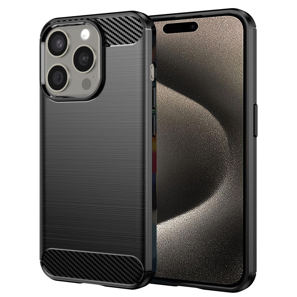 Cover til Apple iPhone 15 Pro Max, Techsuit, Carbon, Sort