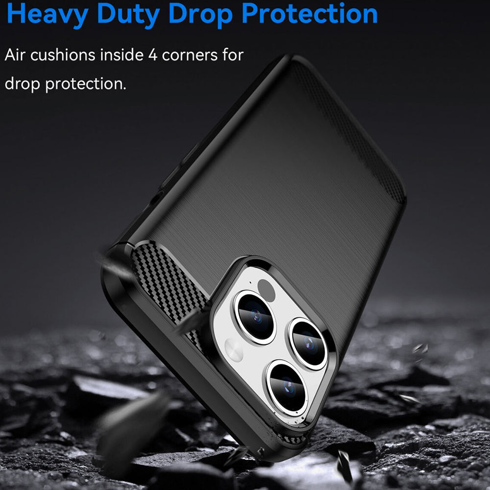 Cover til Apple iPhone 15 Pro Max, Techsuit, Carbon, Sort