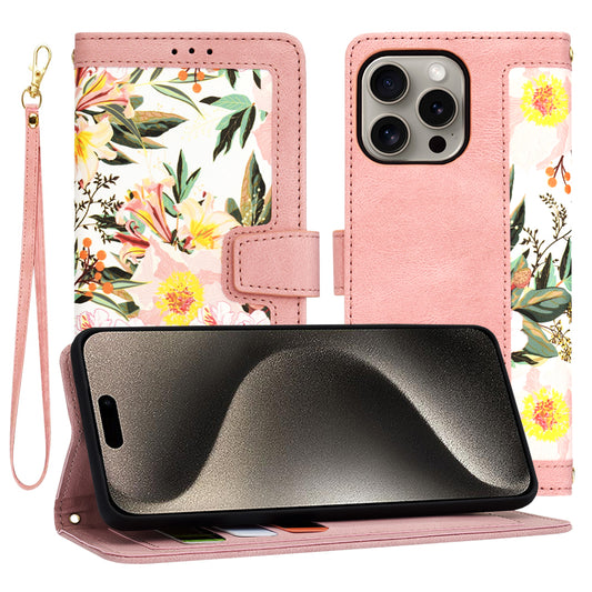 Cover til Apple iPhone 15 Pro Max, Techsuit, FlipCraft, Pink
