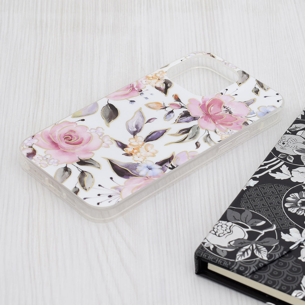 Cover til Apple iPhone 15 Pro Max, Techsuit, Marble, Hvid